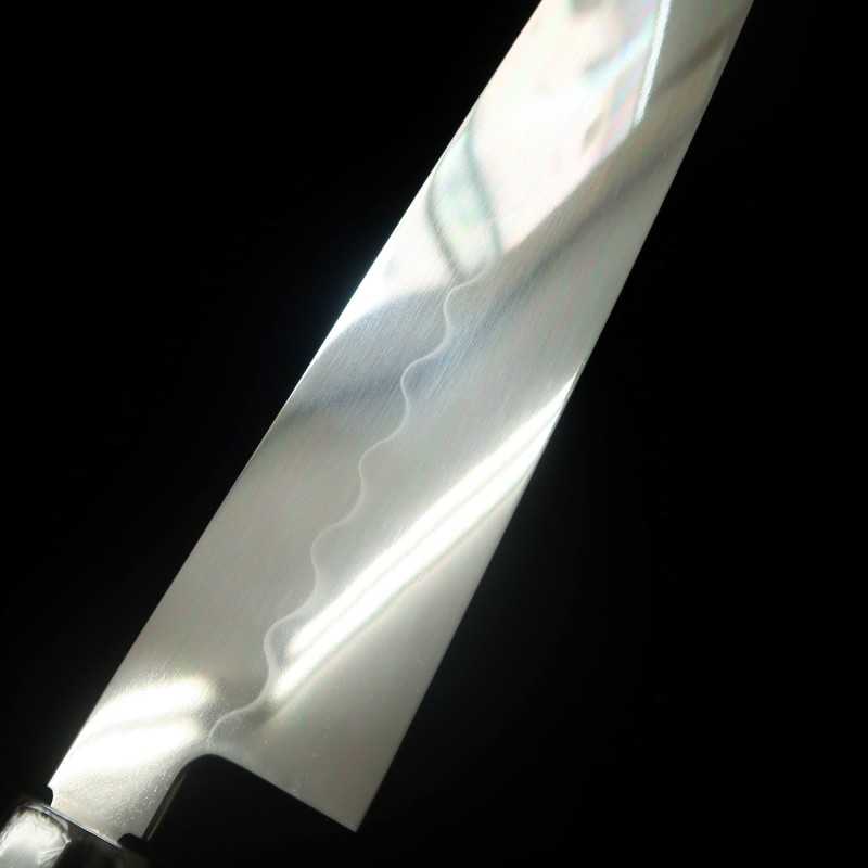 Gyuto Honyaki aço Shirogami SUISIN acabamento espelhado Cabo em ébano (270mm)