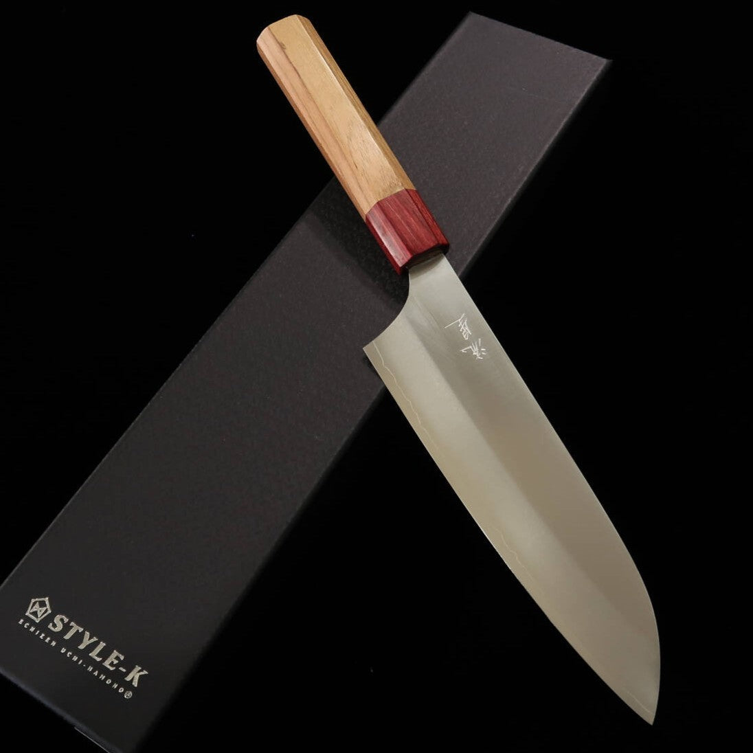 STYLE-K Kurosaki Makoto - Ryusei - Santoku Aogami Super manche en merisier américain (170 mm)