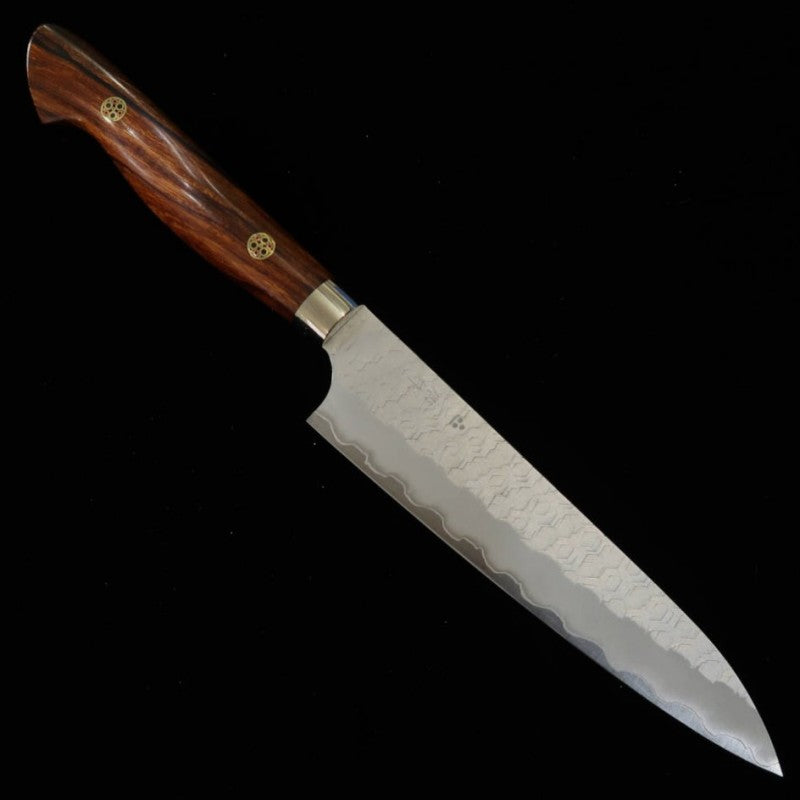 二唐刃物鍛造所 NIGARA ペティ SG2 磨き槌目 アイアンウッドハンドル (150mm)