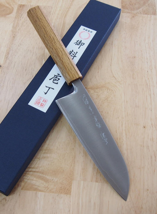 Santoku MIURA Acero en polvo HSS Mango octogonal de roble (165mm)