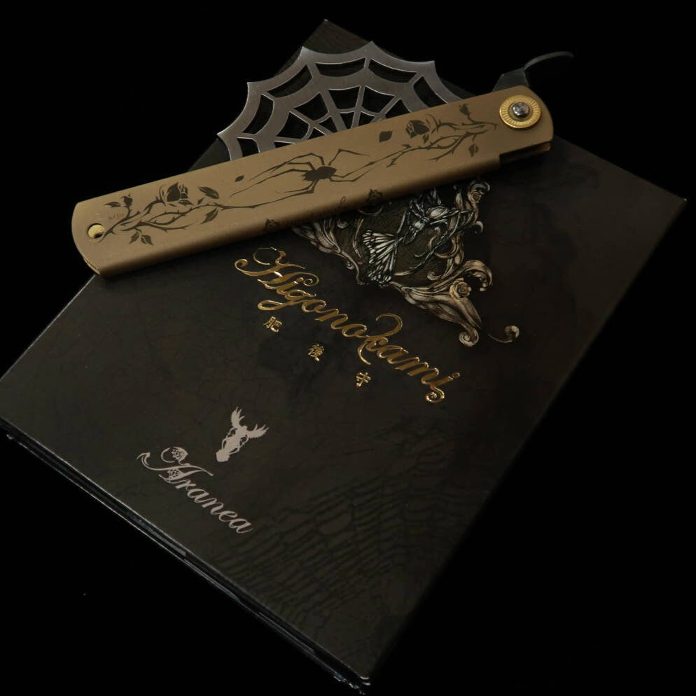 永尾かね駒製作所KANEKOMA 肥後守 Aranea 蜘蛛 青紙割込 (120mm)