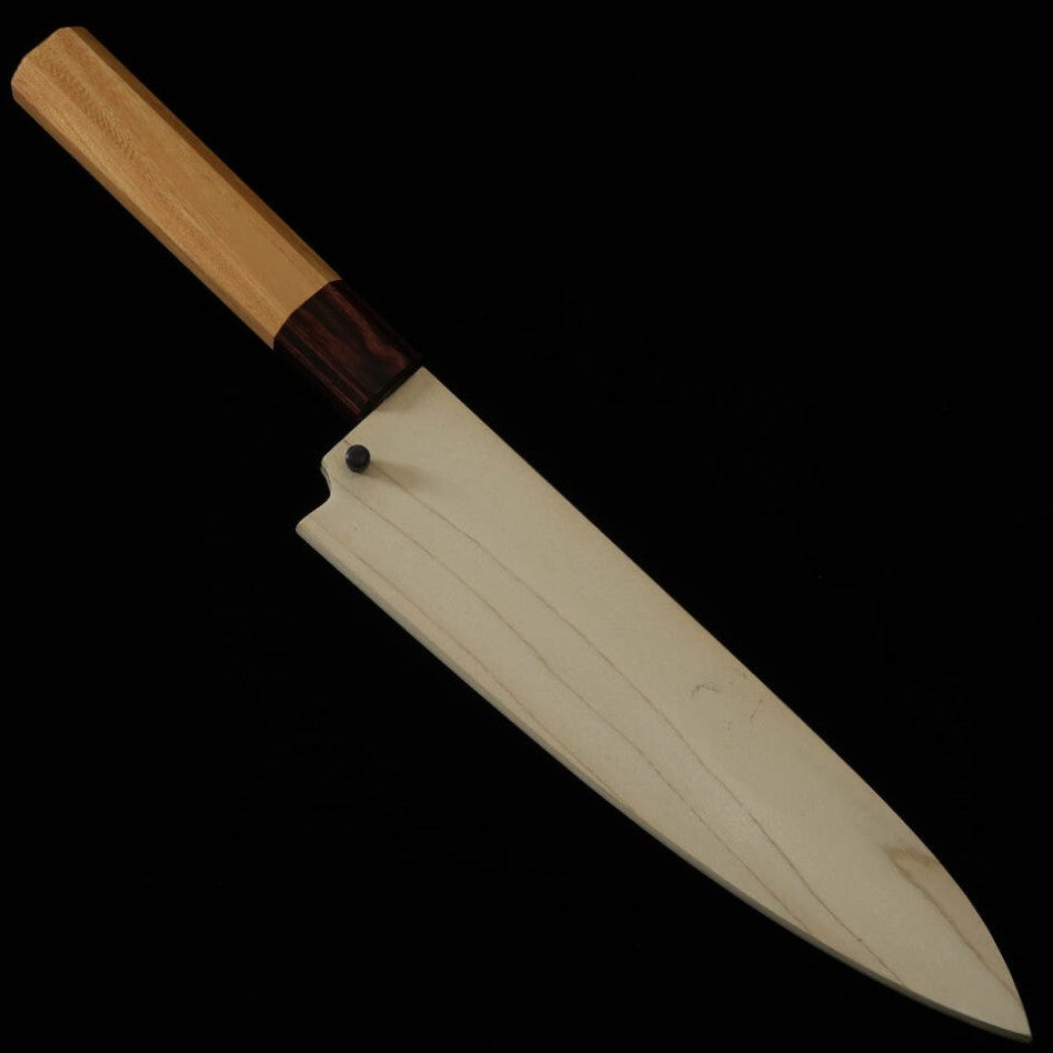 MIURA Gyuto knife Ginsan Zelkova octagonal handle with wooden sheath (180mm)