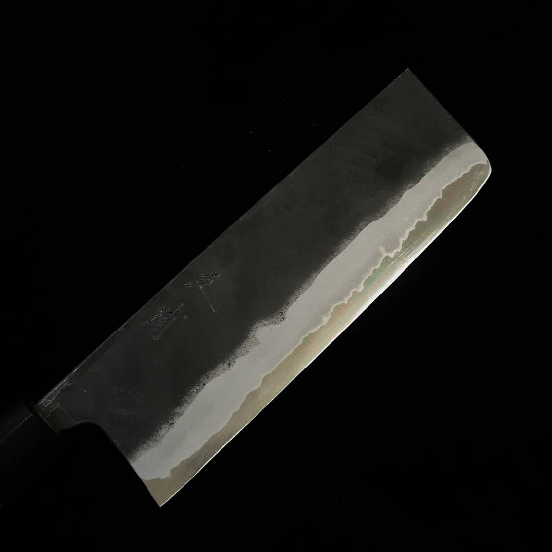 MIURA Nakiri Blue Steel No. 2 Black finish Magnolia wood handle (165mm)