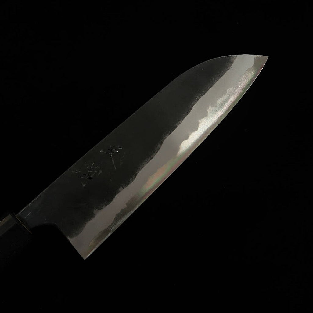 Santoku MIURA by Shindo Aogami no.2 acabado negro, mango de magnolia y cuerno de búfalo (165 mm)