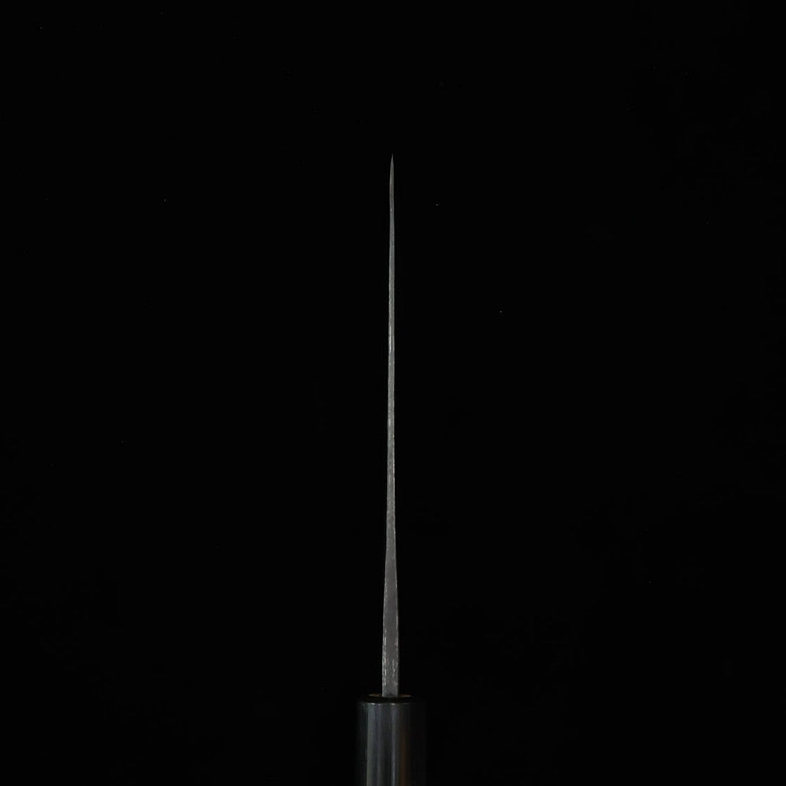 Santoku MIURA by Shindo Aogami no.2 acabado negro, mango de magnolia y cuerno de búfalo (165 mm)