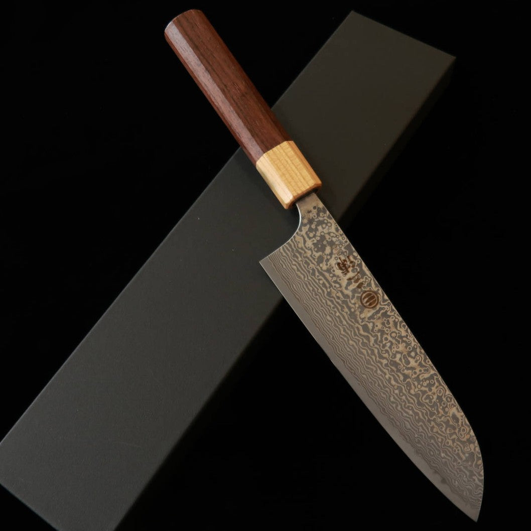三浦MIURA 三徳 SGSTRIX ダマスカス 紫檀欅口八角柄(165mm)
