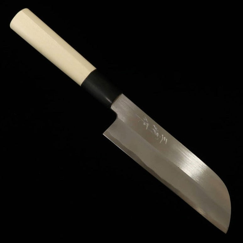 Deba MIURA Acero japonés biselado Mango de madera de magnolia y cuerno de búfalo (150mm)
