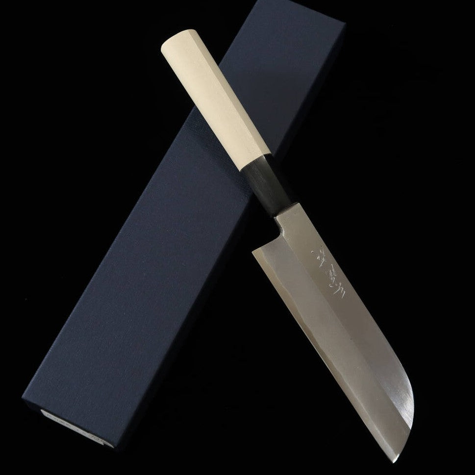 Deba MIURA Acero japonés biselado Mango de madera de magnolia y cuerno de búfalo (150mm)