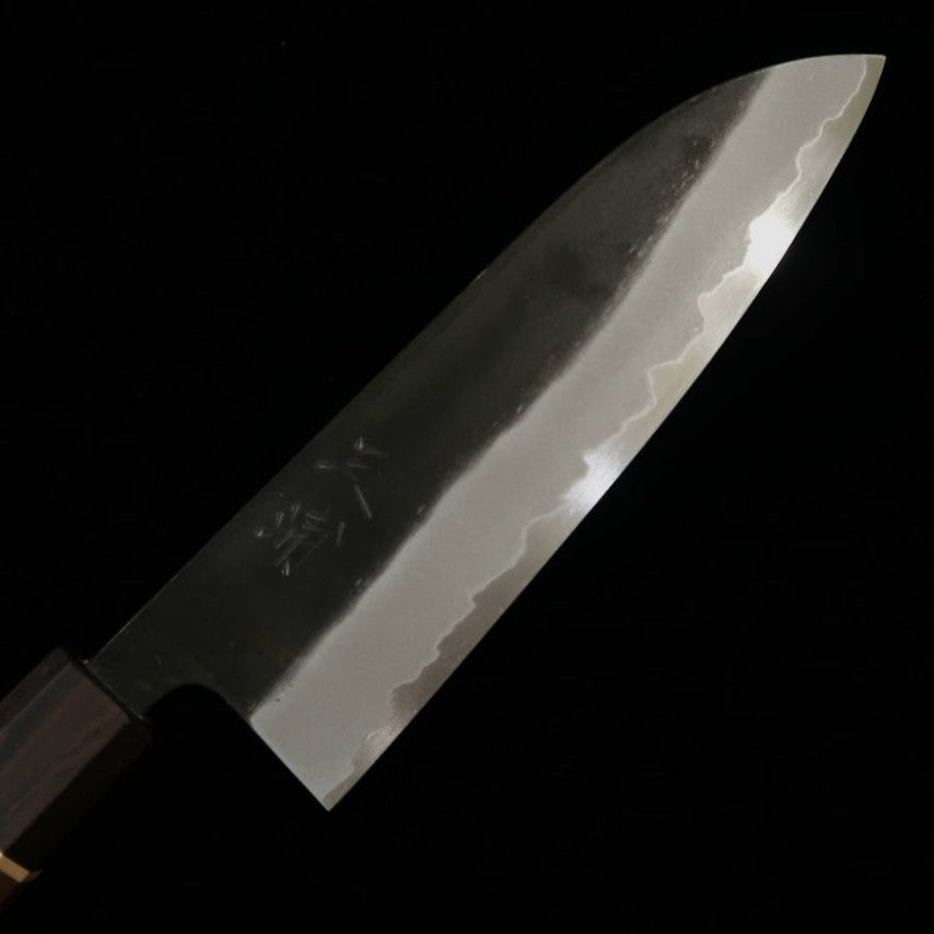 Santoku MIURA Murame, aço azul #2, acabamento kuro-uchi, cabo octogonal de noz (165mm)
