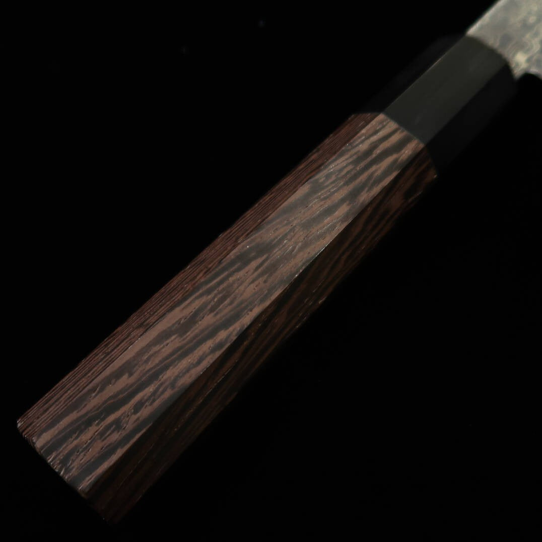 三浦MIURA 切付牛刀 流氷 SG2 黒染めダマスカス 黒水牛ウェンジ八角柄(240mm)