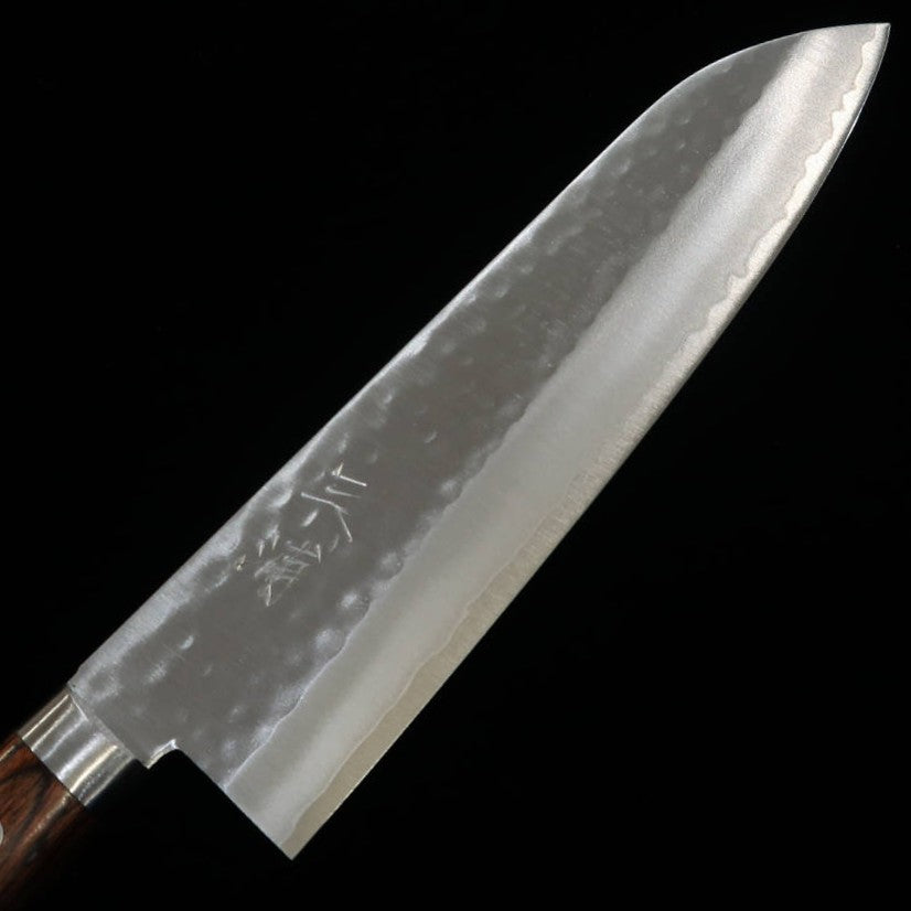 三浦 MIURA 牛刀 刻流 VG10 鎚目 ダマスカス マホガニー柄(185mm)