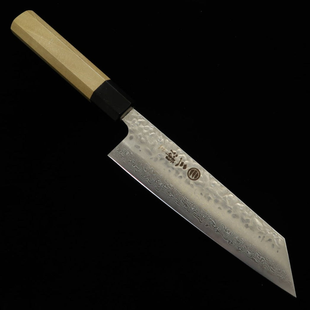三浦 MIURA 文化 AUS10 鎚目 ダマスカス 朴八角柄 (170mm)
