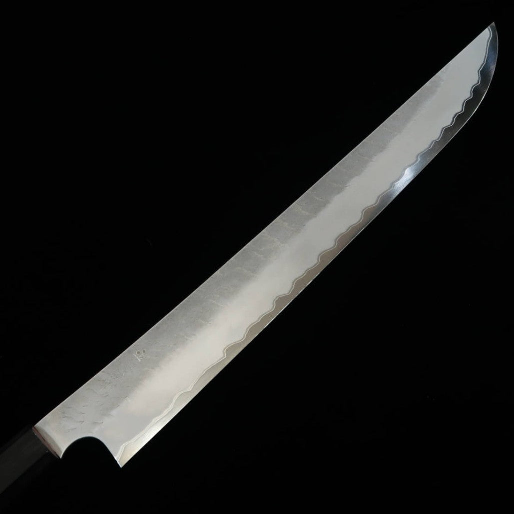 Nigara Hamono Forged NIGARA Aogami Super Martelado Nashiji Saki-maru Sujihiki Cabo Octogonal de Teca (300mm)