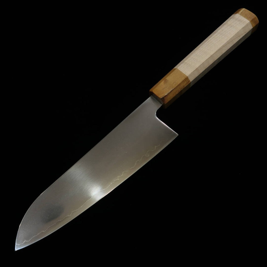 Miura Mitsu Santoku SLD polido, cabo duplo em bordo - amarelo - (170mm)