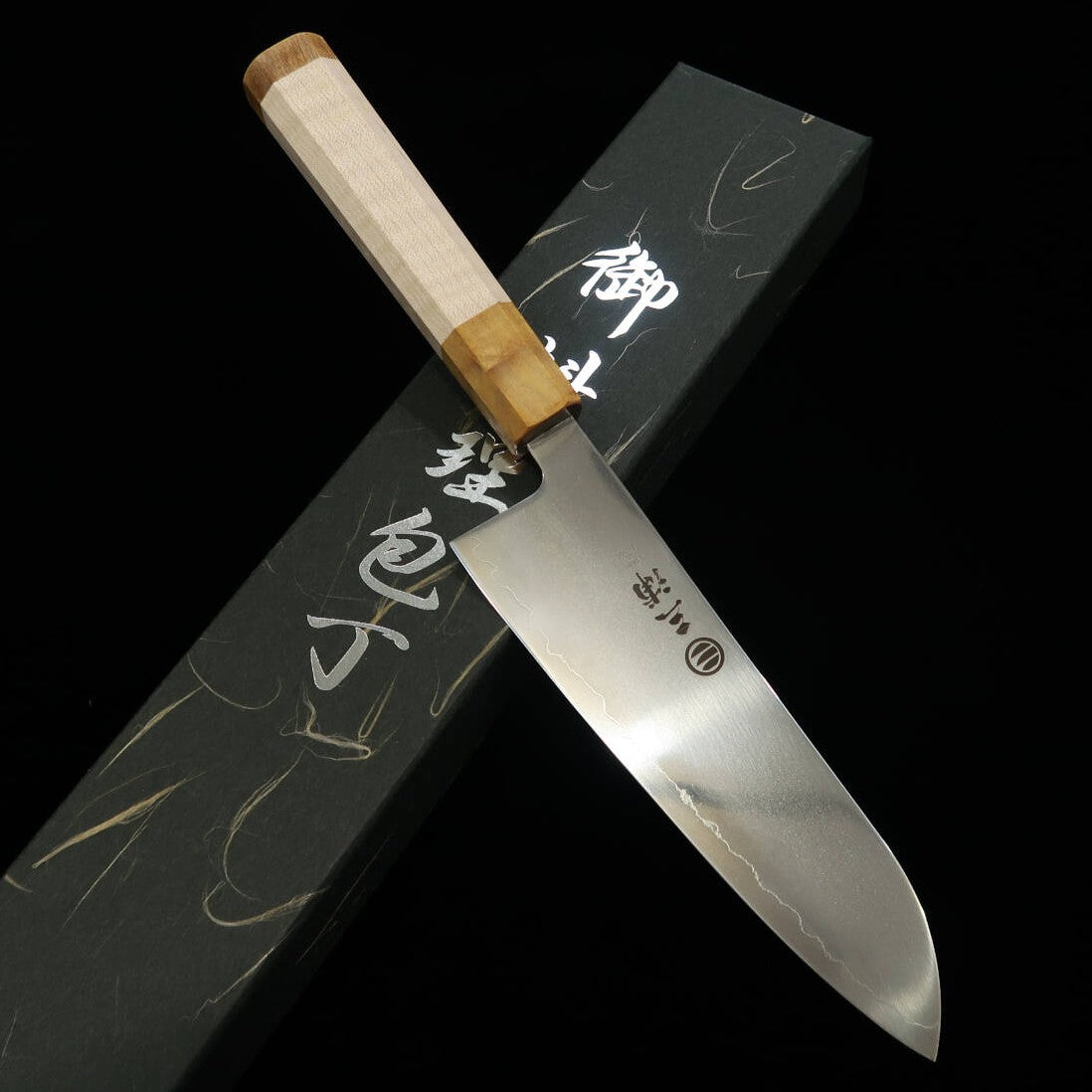 Miura Mitsu Santoku SLD polido, cabo duplo em bordo - amarelo - (170mm)