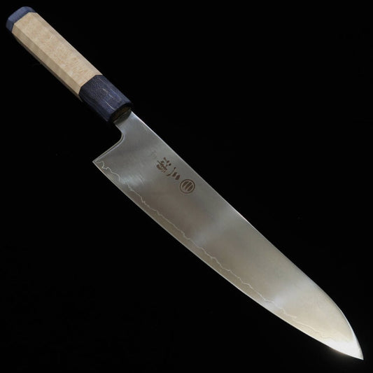 Gyuto MIURA Hikari, SLD, Polished, Double Maple Handle, Blue (195mm)