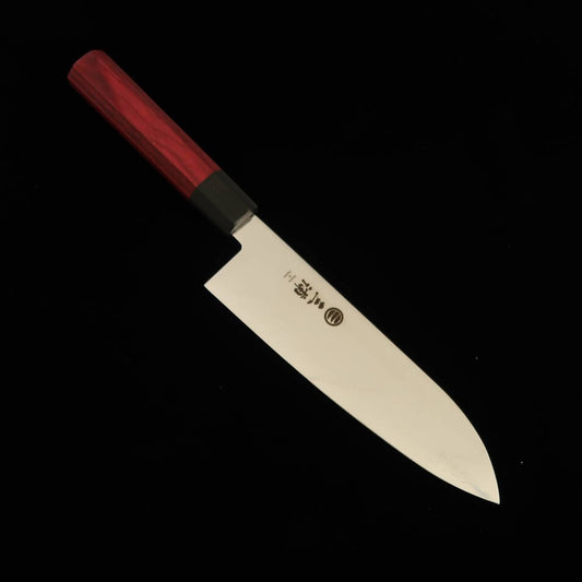 Santoku MIURA Damasco de 33 capas mango octogonal de madera roja laminada (180mm)