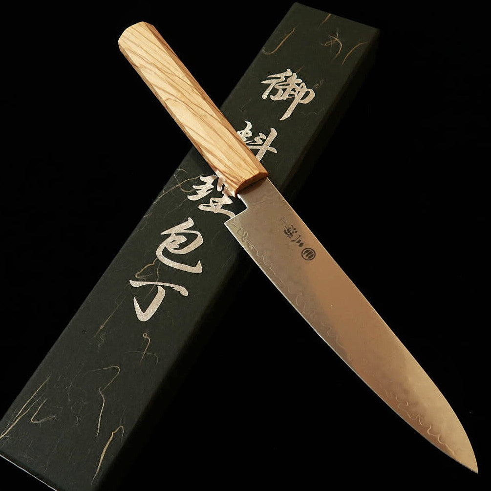 三浦 MIURA ペティ VG10 全面ダマスカス オリーブ一体型柄(150mm)