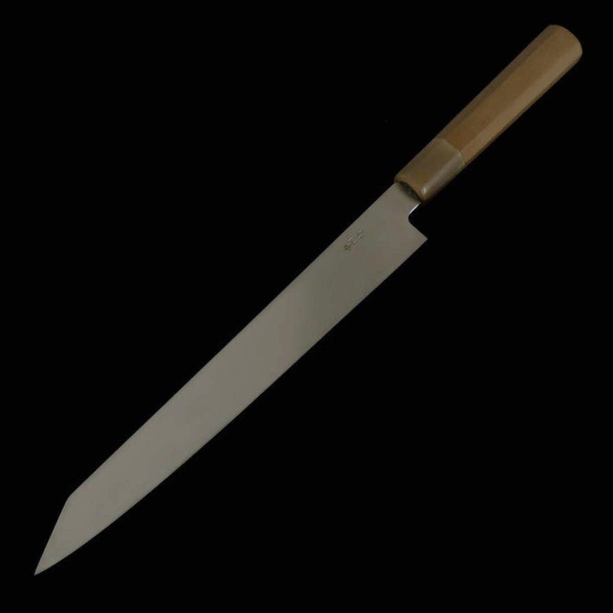 Kiritsuke Yanagiba MIURA Obidama Kansho VG-10 Acabado espejo plano Mango octogonal de magnolia (270 mm)