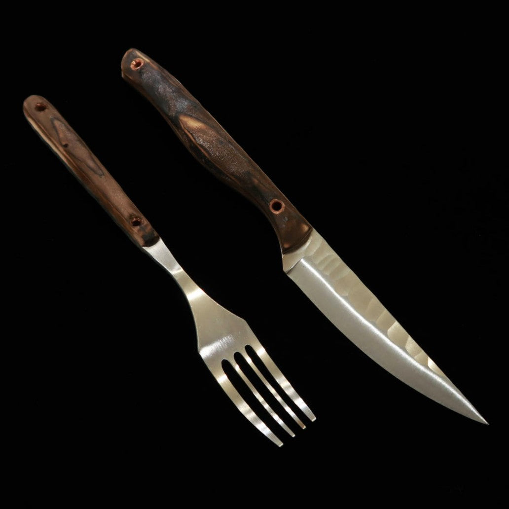 Prometheus Thor cuchillo y tenedor de mesa HS, mango de madera (80 mm)