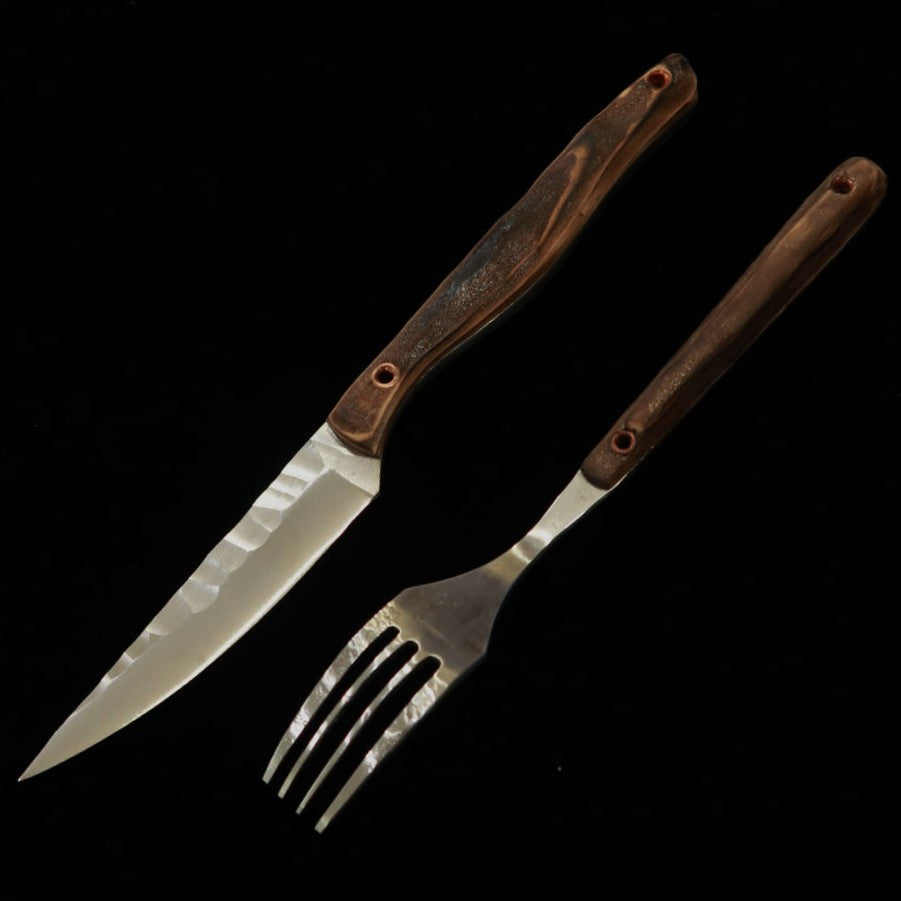Prometheus Thor cuchillo y tenedor de mesa HS, mango de madera (80 mm)