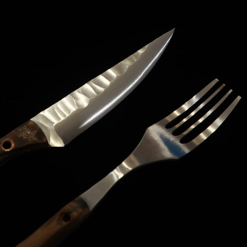Prometheus Thor cuchillo y tenedor de mesa HS, mango de madera (80 mm)