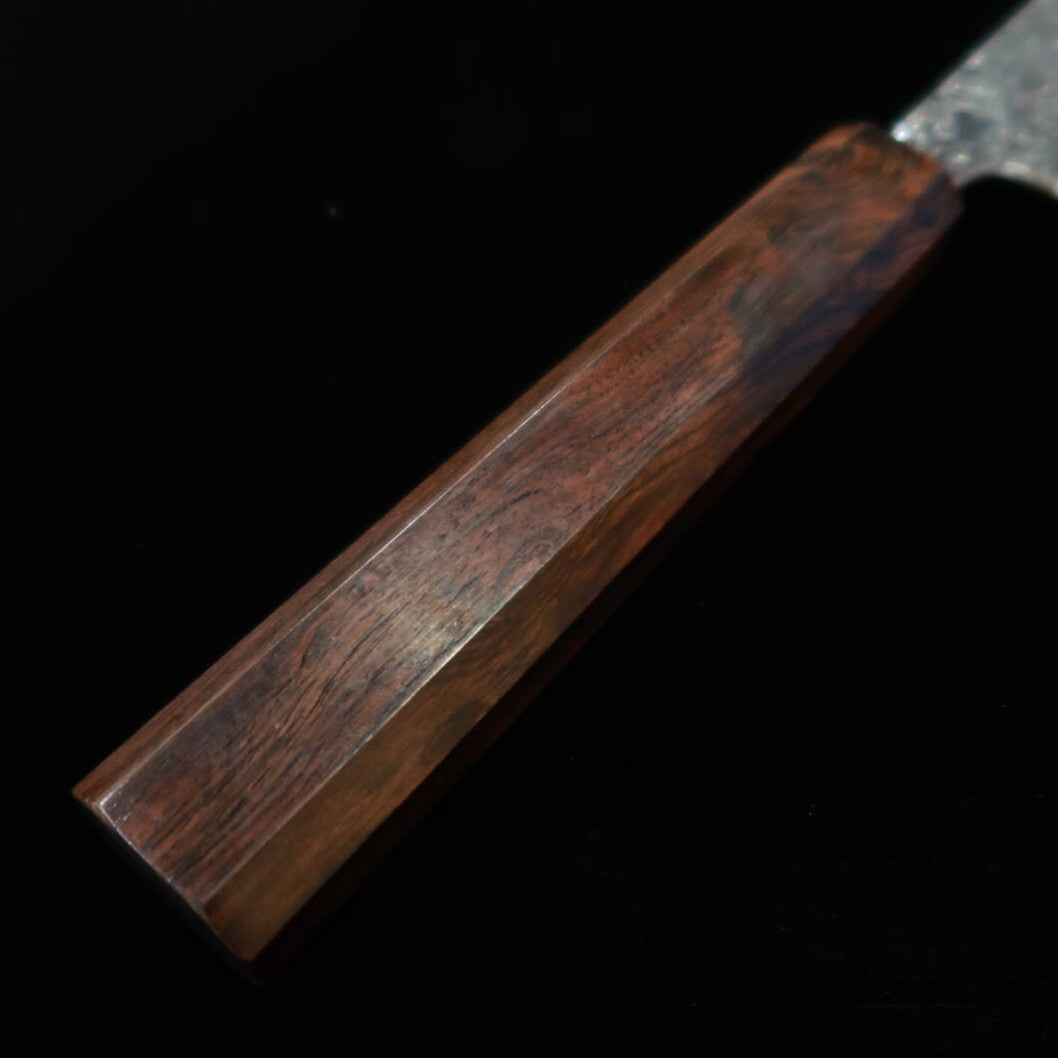 Tosa Muneishi TOSAMUNEISHI Santoku Aogami n°2 martelé, finition noire, manche octogonal en ébène (165 mm)