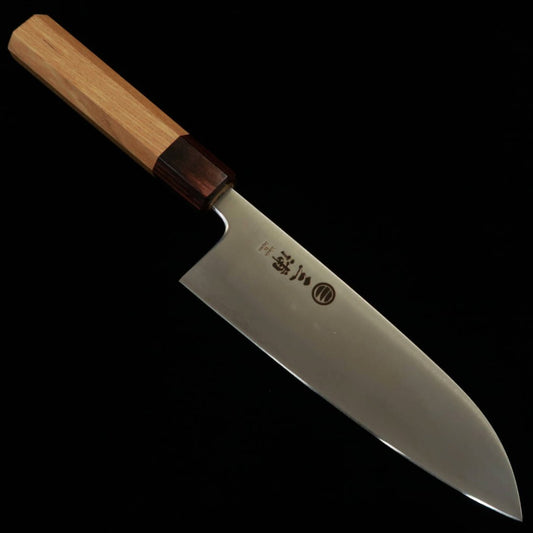 MIURA – Santoku Aogami Super, poli, manche octogonal en zelkova (165mm)