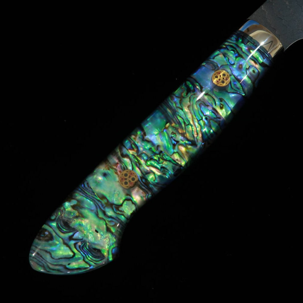 Nigara Cutelaria NIGARA Gyuto Kiritsuke SG2 Acabamento Martelado Preto Cabo de Madrepérola (210mm)