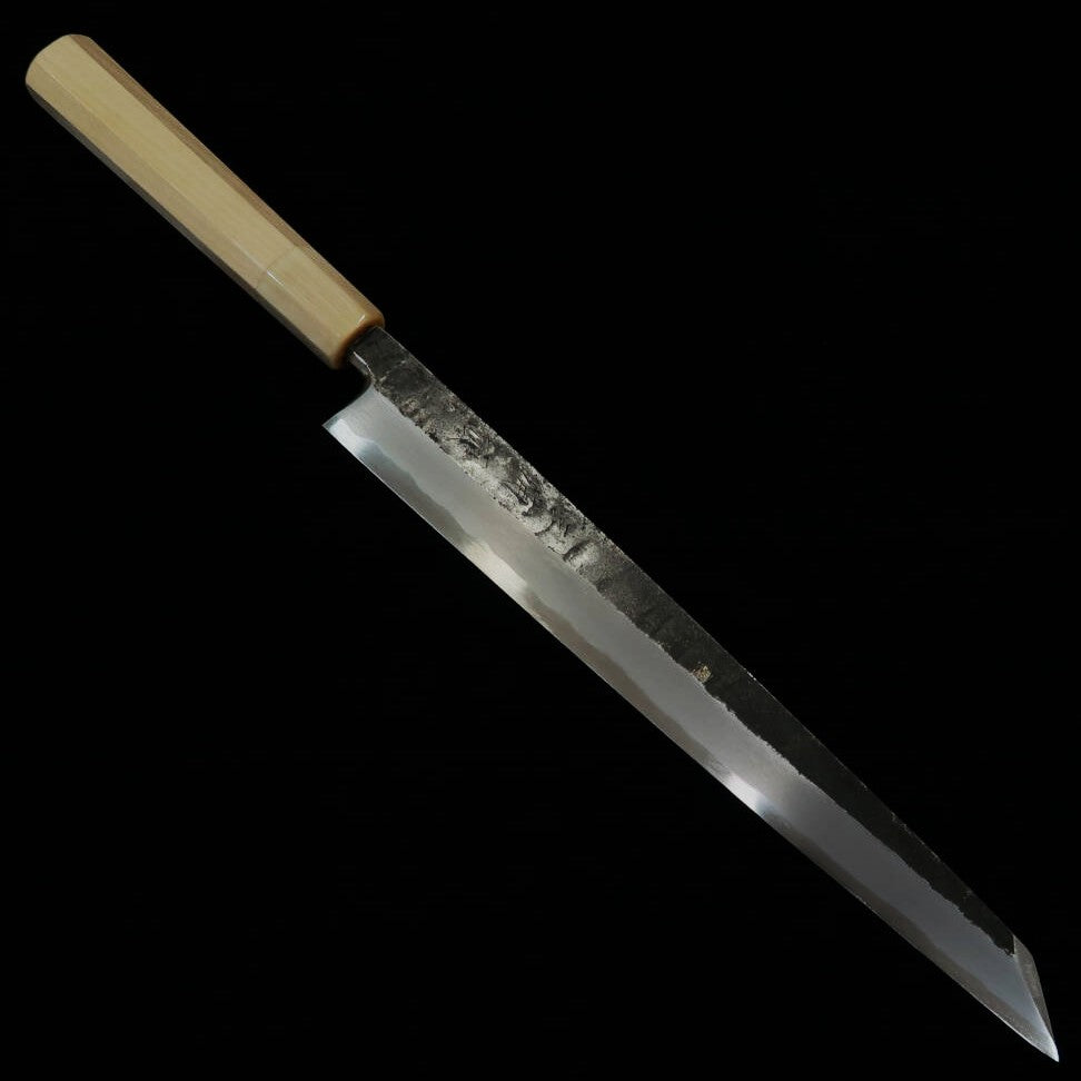 三浦頂 MIURA Itadaki 切付柳刃 白紙二号 黒打ち 朴八角白水牛柄(270/300mm)
