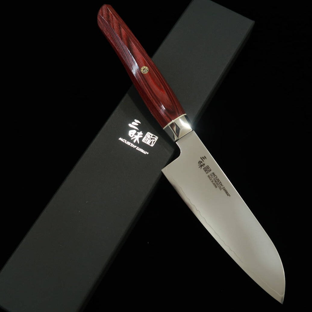 Santoku ZANMAI MCUSTA Revolution Red Small (150mm)