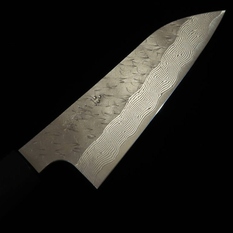二唐刃物鍛造所 NIGARA SPG STRIX 槌目ダマスカス ペティ 紫檀柄 (120/150mm)