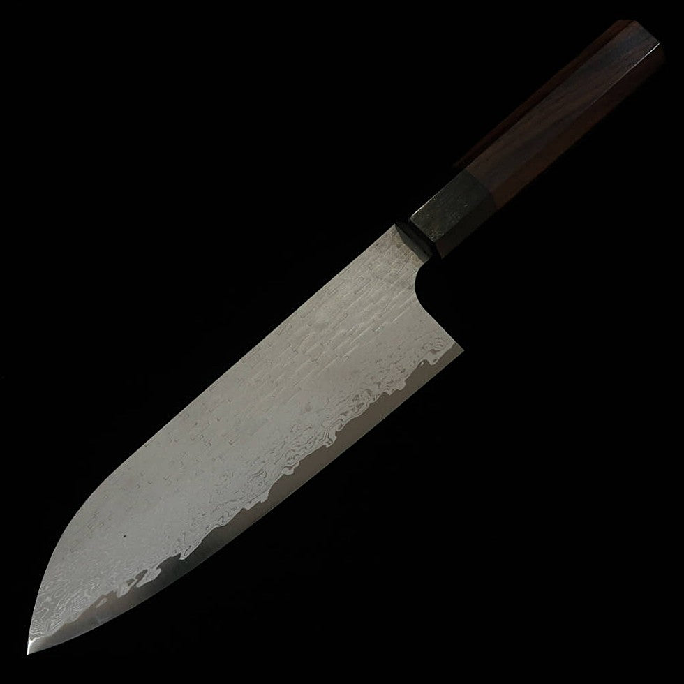 Nigara Hamono NIGARA VG XEOS Tsuchime Damasco Santoku cabo de jacarandá (170mm)