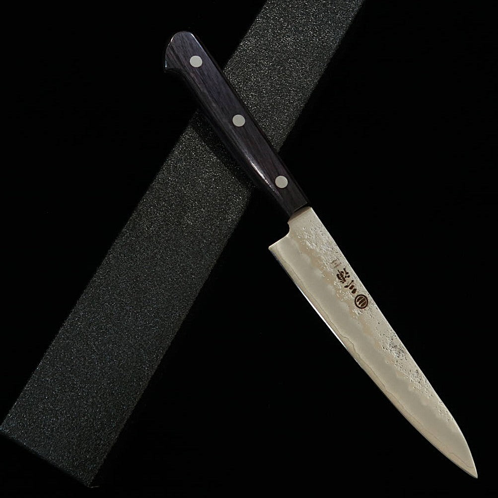 三浦MIURA ペティ 銀紙三号 梨地 パープル柄(135mm)