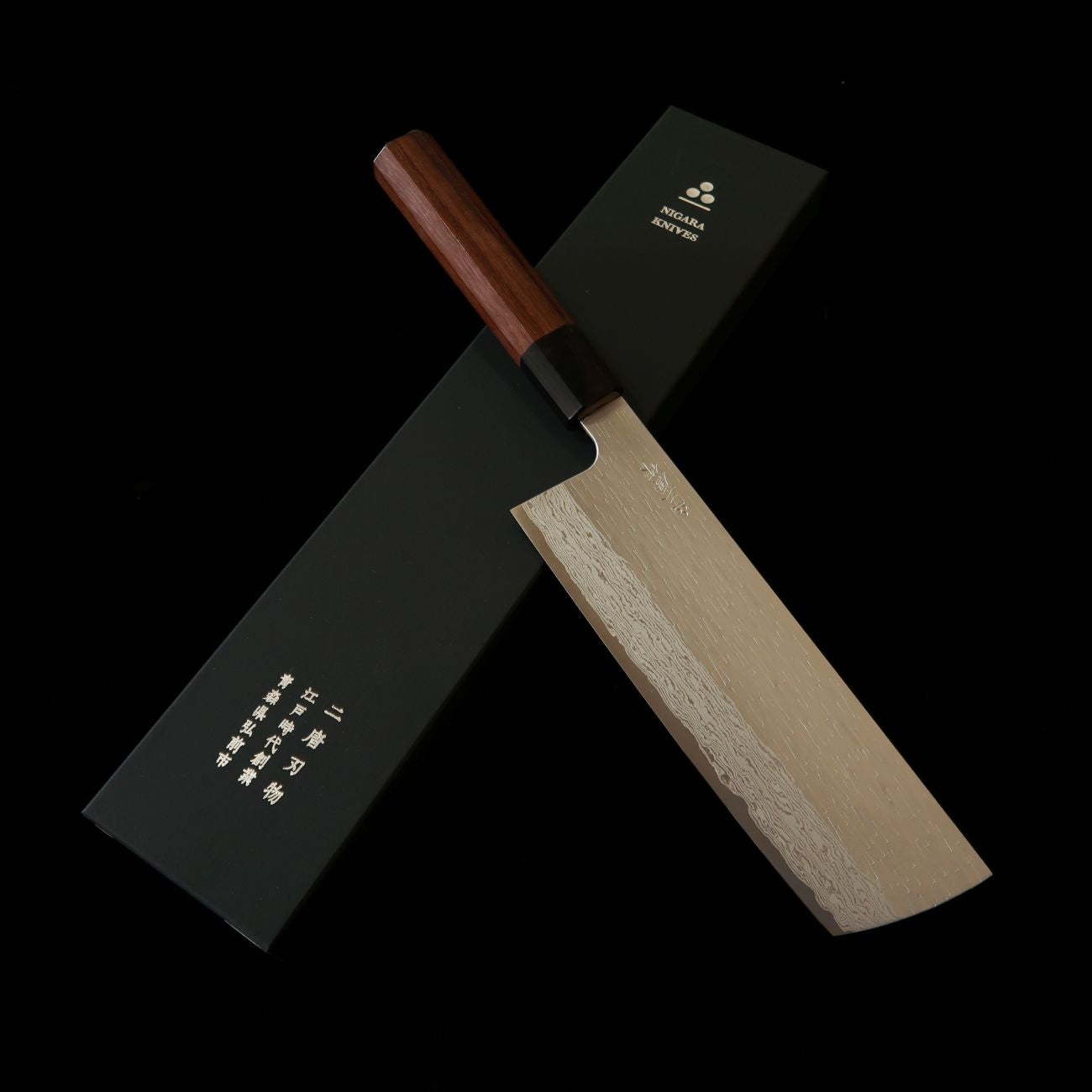Nakiri NIGARA VG XEOS Damasco martillado, mango de ébano (180mm)