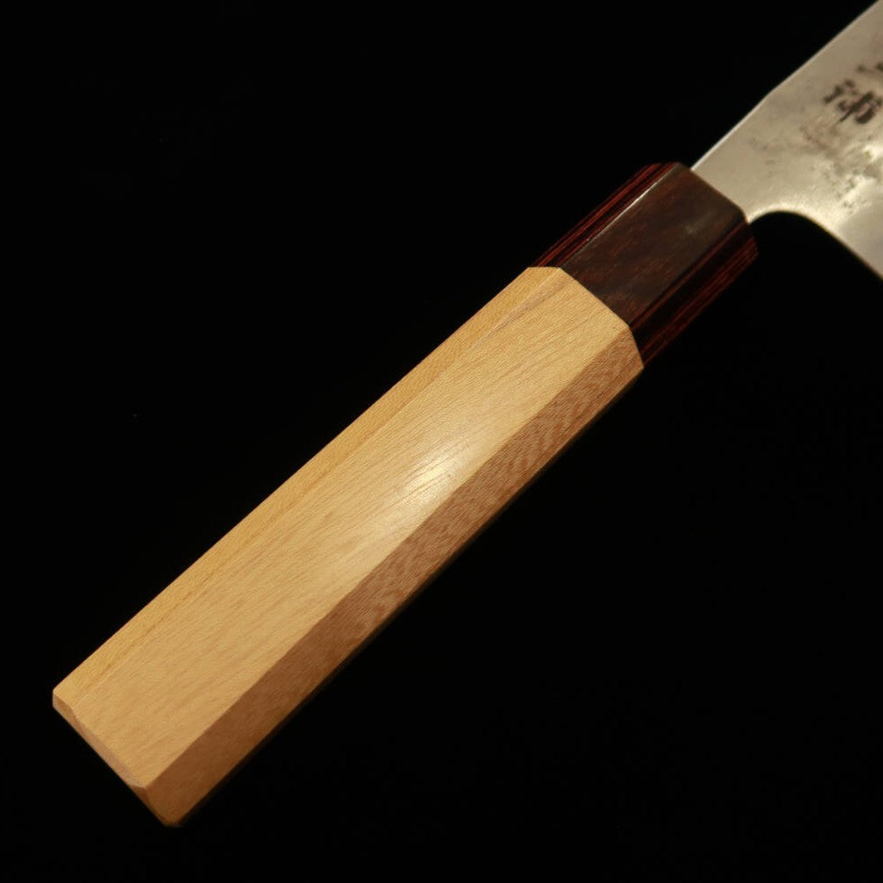 【OUTLET】三浦 MIURA 銀紙三号 梨地 三徳 ケヤキ柄 (165mm) 印字ミス