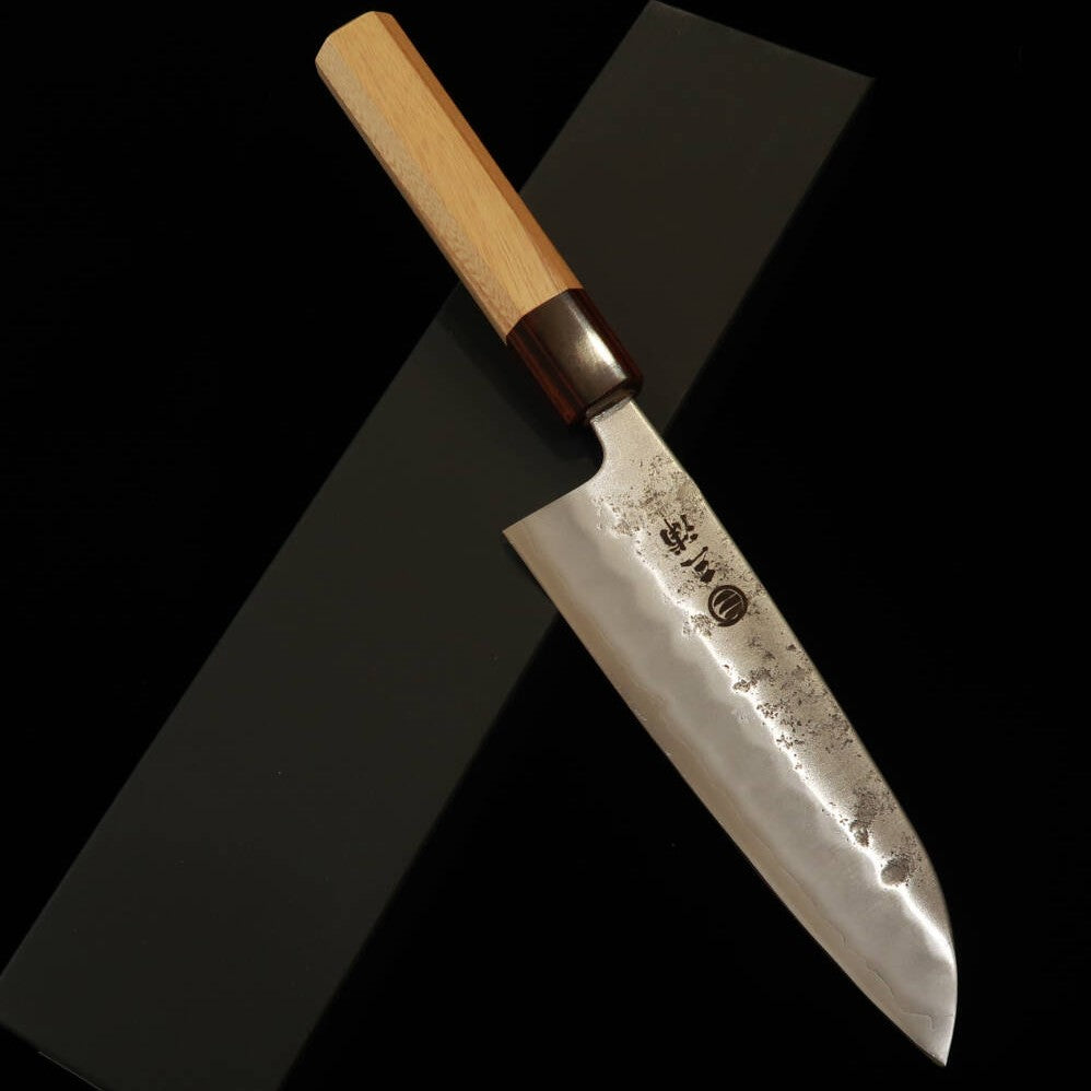【OUTLET】三浦 MIURA 銀紙三号 梨地 三徳 ケヤキ柄 (165mm) 印字ミス