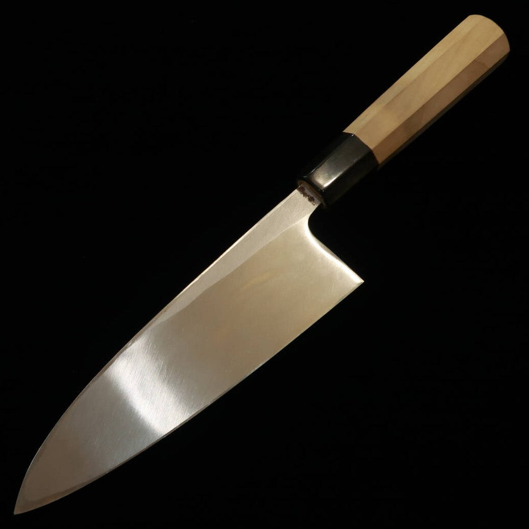 【OUTLET】三浦MIURA 出刃 白紙二号 黒打ち 朴八角柄(180mm)傷有り