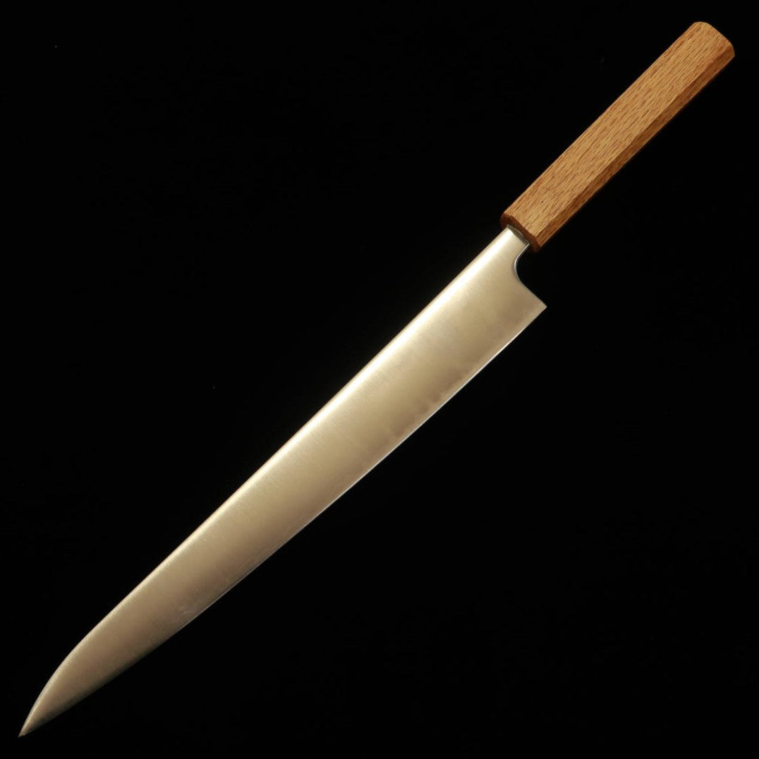 【OUTLET】Sujihiki MIURA Acero en polvo de alta velocidad PHSS Mango octogonal de roble (270 mm) Defectuoso