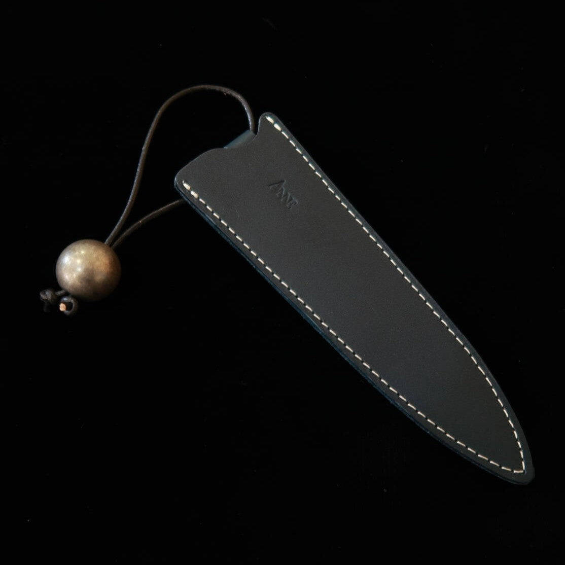 アン ANNE ナイフシース ペティ120mm用 紺色×銀染ウッドビーズ