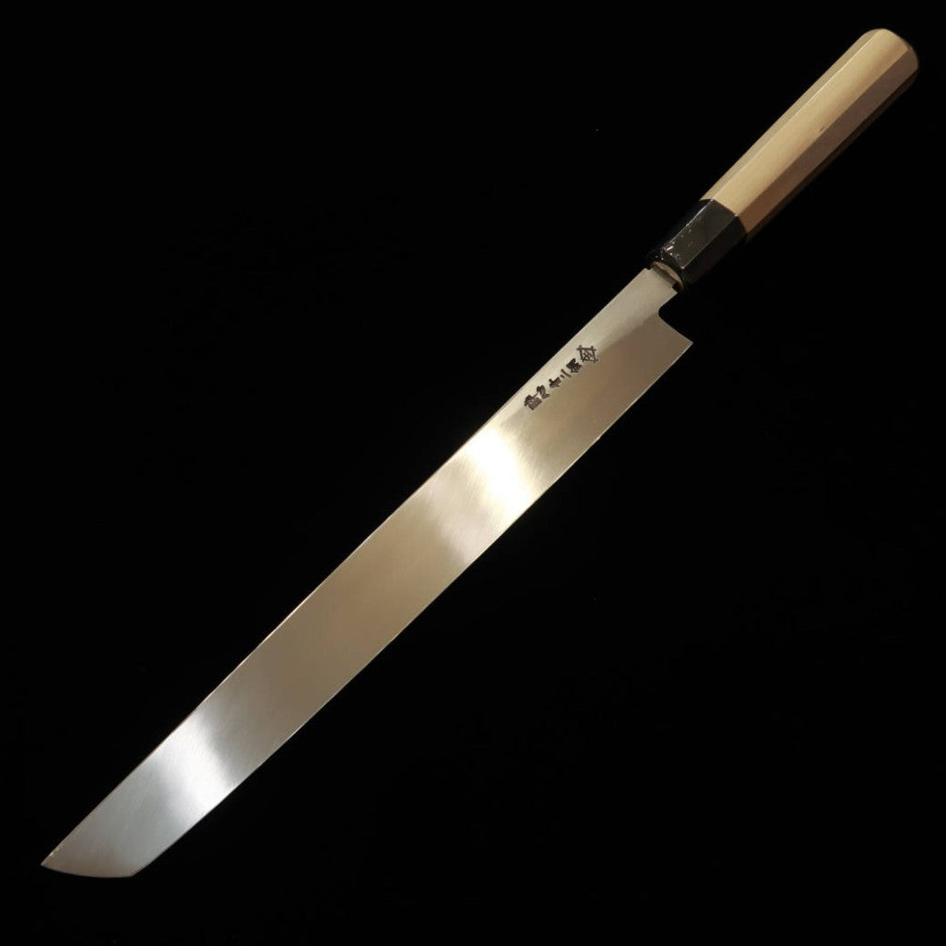 【OUTLET】酔心疾風絆シリーズ 鮪柳刃 青紙二号 朴八角柄 (300mm) 傷有り