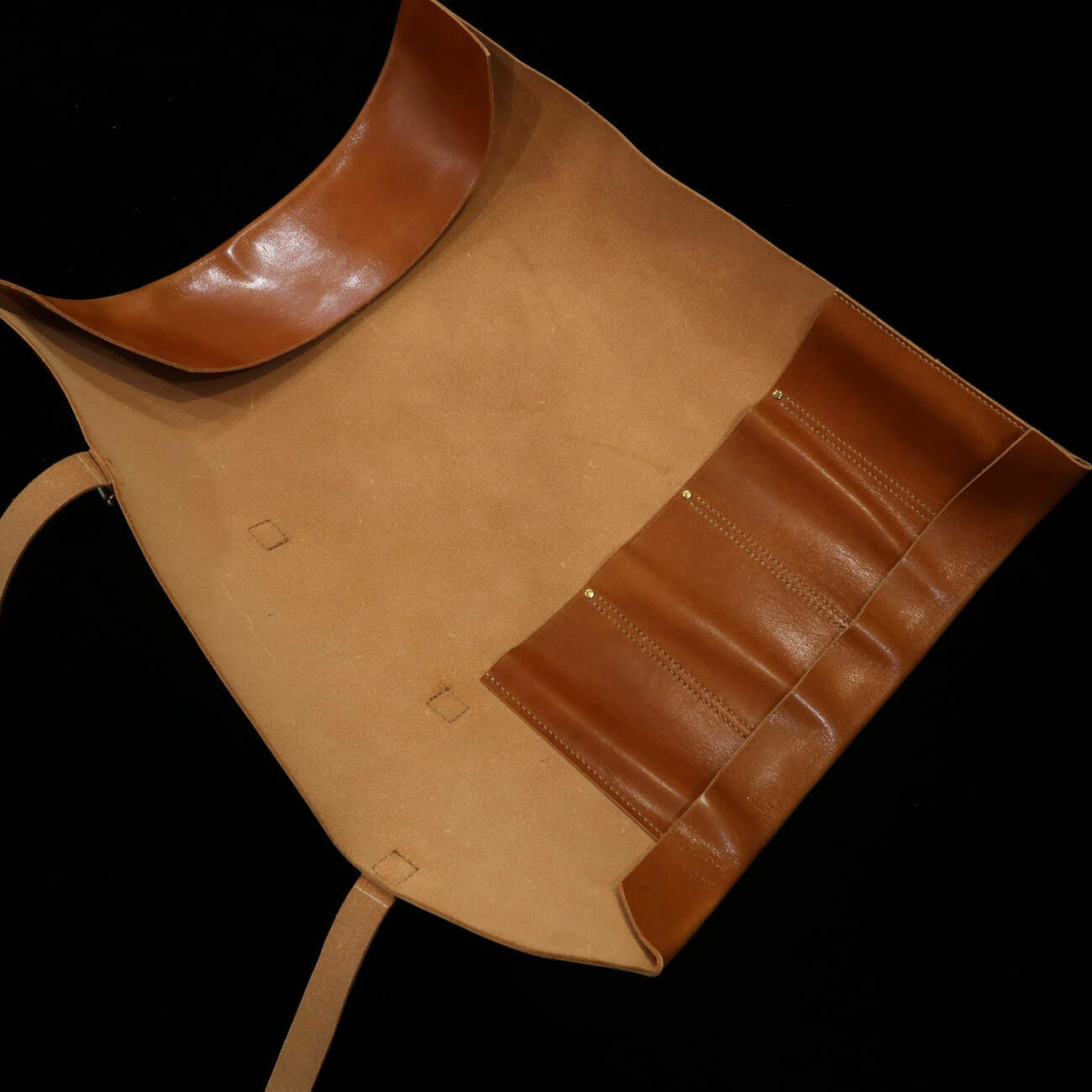 レザーナイフロール Long Lasteing Leather 4色展開 4P (ボルドー/ブラウン/ネイビー/黒)