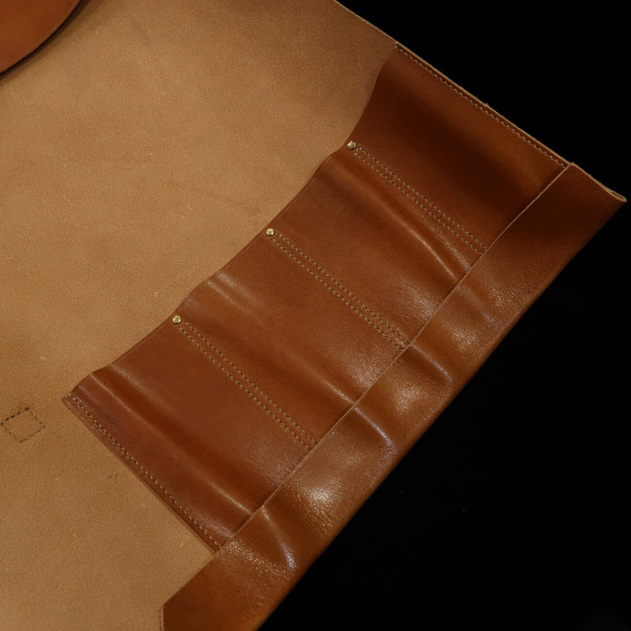 レザーナイフロール Long Lasteing Leather 4色展開 4P (ボルドー/ブラウン/ネイビー/黒)