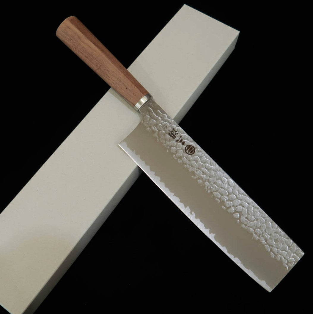 三浦 MIURA 菜切 VG10 鎚目 ウォルナット柄(180mm)