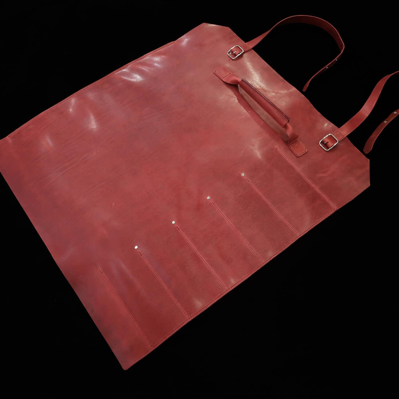 レザーナイフロール Long Lasteing Leather 4色展開 4P (ボルドー/ブラウン/ネイビー/黒)