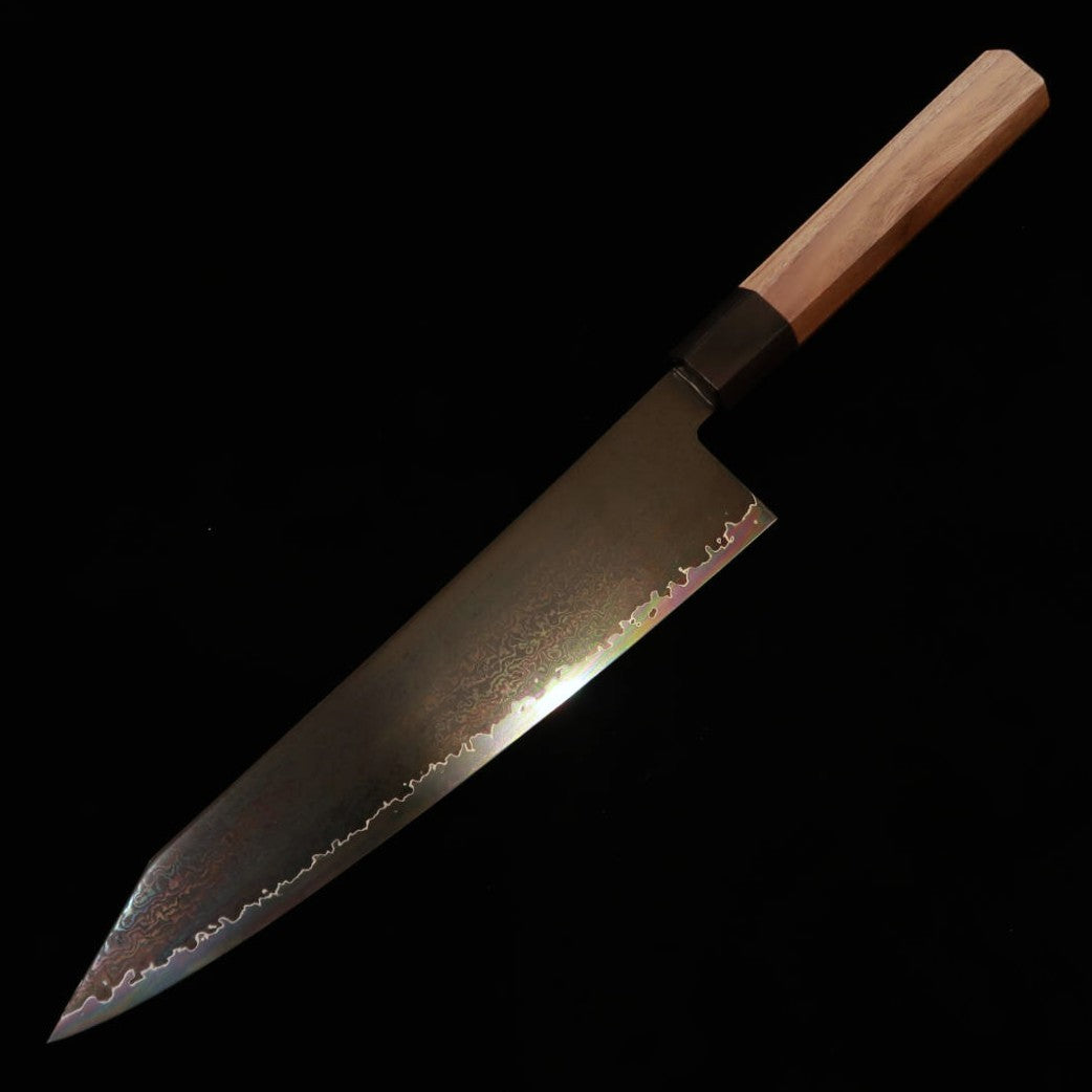 KAGEKIYO Kiritsuke Gyuto VG-10 Black Hammered Damascus Walnut Handle (210/240mm)