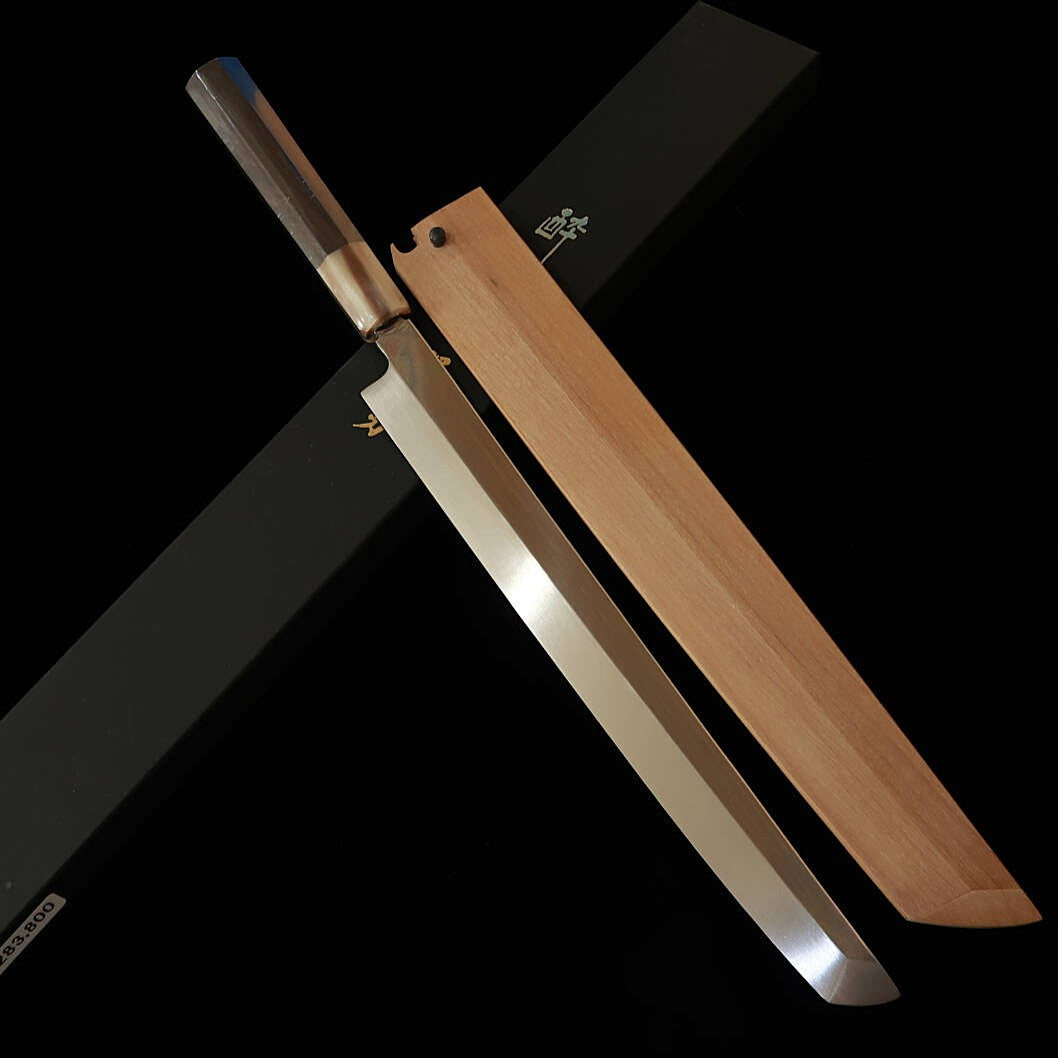 酔心 SUISIN 池田美和作 青紙二号 先丸蛸引 本焼 黒檀八角柄 朴鞘(270mm)