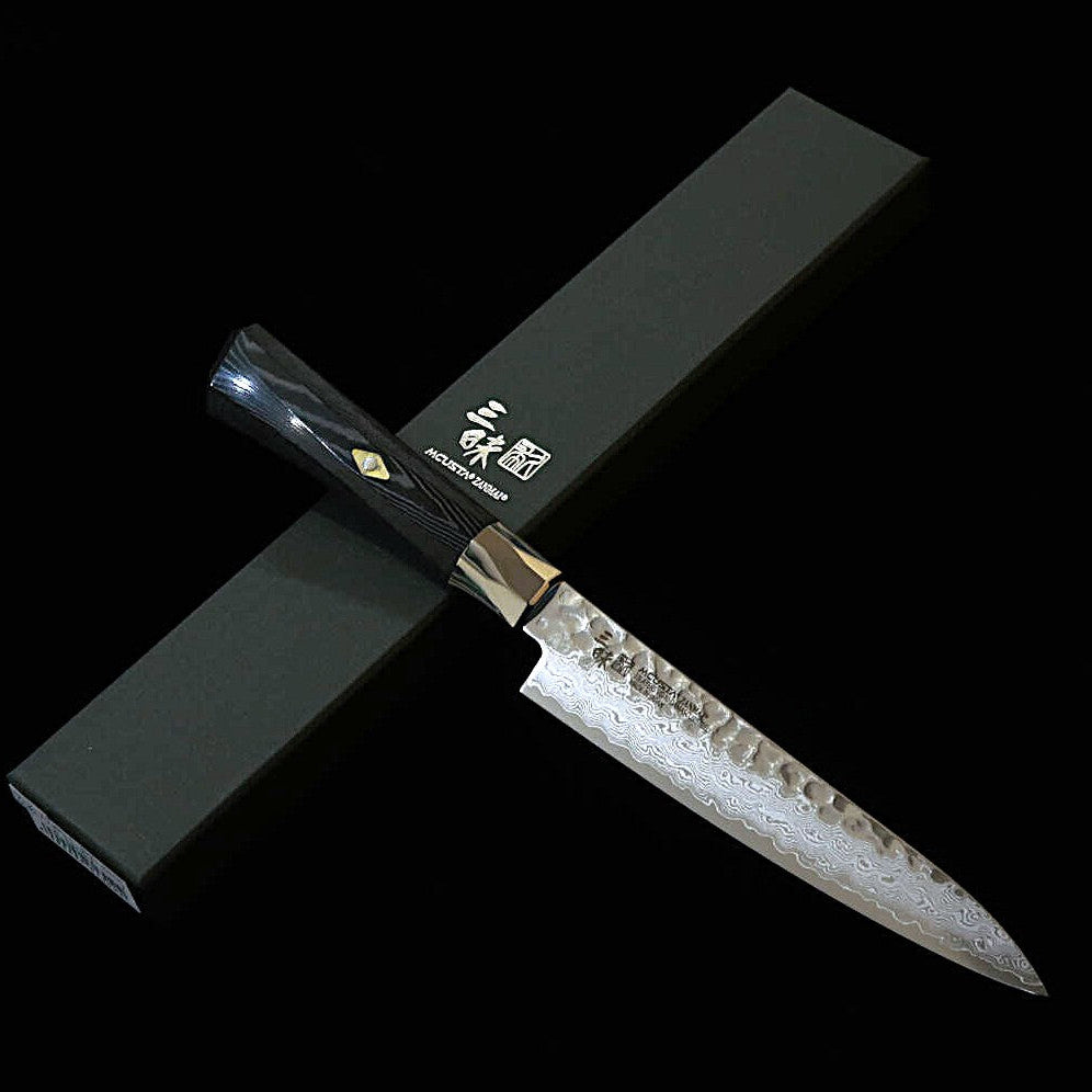 【新定番】 三昧MCUSTA ZANMAI シュプリーム3 鎚目 ペティ 黒 (90/110/150mm)