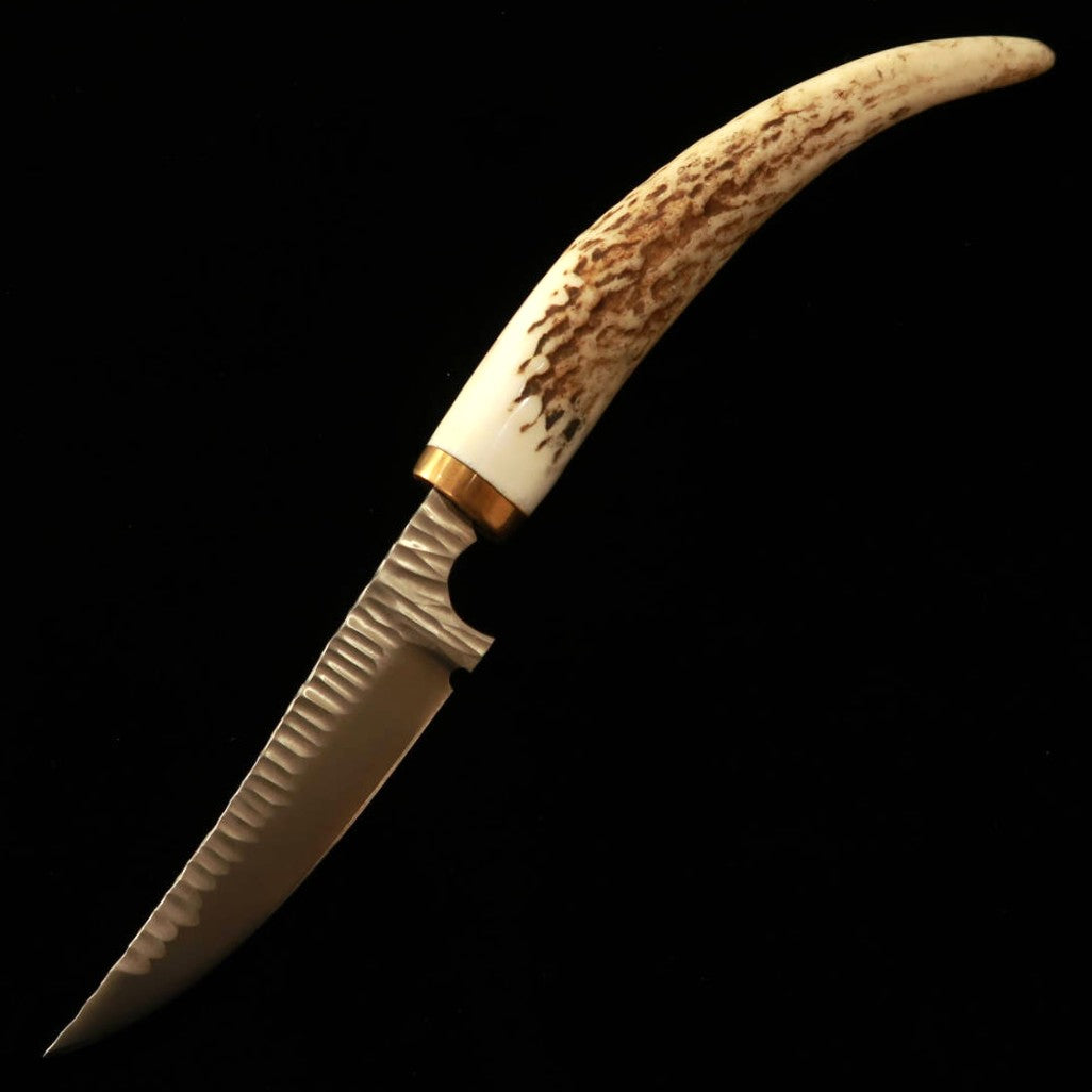 プロメテウストール PROMETHEUS Thor ユミル HS 鹿角柄 革鞘付き (82mm)