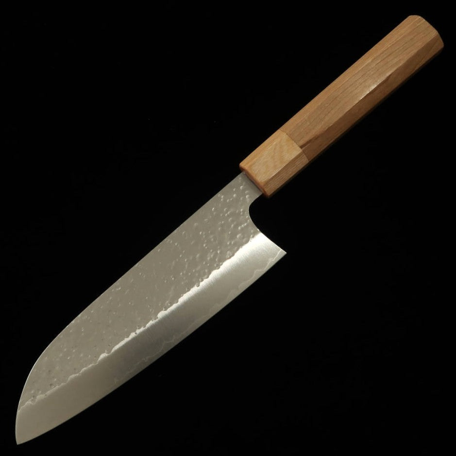 MAKOTO KUROSAKI Sakura Santoku SG2 Martillado Mango octogonal de sakura (165 mm)